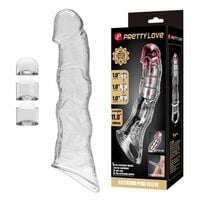 Pretty Love Extension Penis Sleeve With Modular Length Blocks Clear – 28 Cm