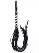 black white long stripe flogger