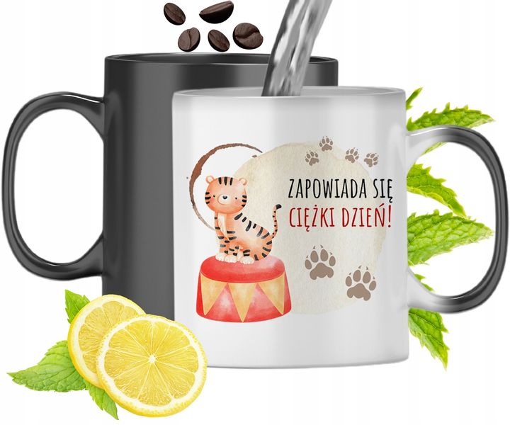 Kubek Magiczny Z Tygryskiem Zmieniający Kolor Z Nadrukiem Ze Zdjęciem zdjęcie 1