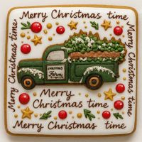 CIASTKO LUKROWANE PICKUP Z CHOINKĄ KWADR NO3 ROZ.S RĘCZNIE ROBIONE