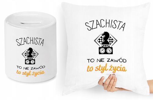 Dla Szachisty Zestaw Poduszka + Skarbonka Prezent Z Nadrukiem Ze Zdjęciem na Arena.pl