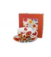 FILIŻANKA ZE SPODKIEM DUŻA DUO ETNO ŁOWICZ PREZENT 450 ML