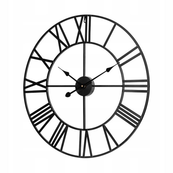 Zegar ścienny DUŻY 60cm ALUMINIOWY CZARNY zdjęcie 2