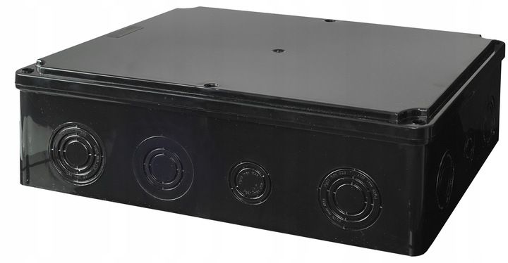 CZARNA PUSZKA INSTALACYJNA HERMETYCZNA ELEKTRYCZNA OBUDOWA 280X210X74 zdjęcie 6