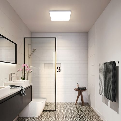 LAMPA ŁAZIENKOWA SUFITOWA LAMPA PLAFON LED BIAŁY NOWOCZESNA 4500K IP40 na Arena.pl