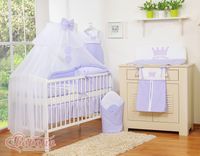 Duża moskitiera do łóżeczka dziecięcego z białego szyfonu z kółeczkami