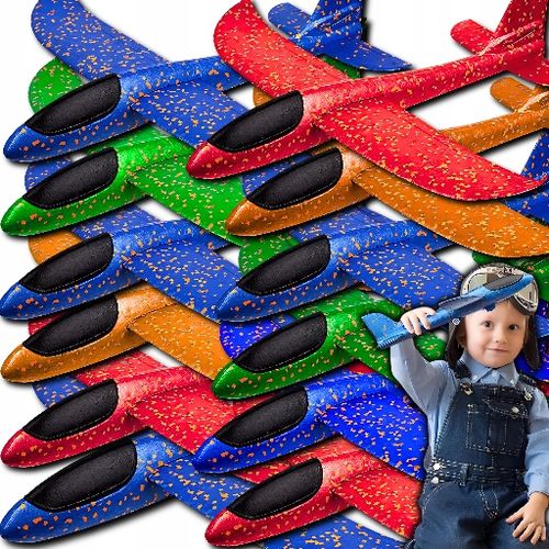 12X SAMOLOT STYROPIANOWY SZYBOWIEC RZUTKA SAMOLOTY ZE STYROPIANU DLA DZIECI na Arena.pl