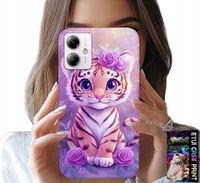 ETUI DO MOTOROLA MOTO G14 - SŁODKI TYGRYSEK NA RÓŻOWYM TLE + SZKŁO