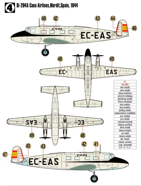 Si-204A Passagierflugzeug, F-15, 1:72 zdjęcie 7