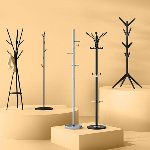 Wieszak stojący 6 haków czarny zdjęcie 2