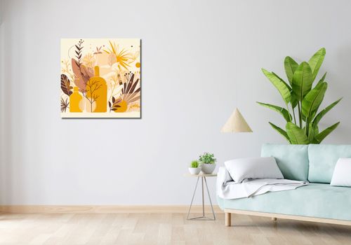 Obraz 70x70cm Złote Rośliny na Arena.pl