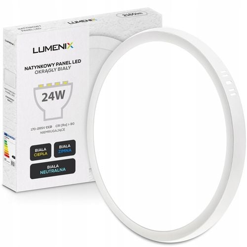 PANEL plafon sufitowy LED NATYNKOWY OKRĄGŁY 24W 2160lm Nie mruga CCD SLIM na Arena.pl