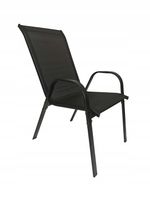 WYGODNE METALOWE NOWOCZESNE KRZESŁO OGRODOWE BALKON MINORKA CZARNY