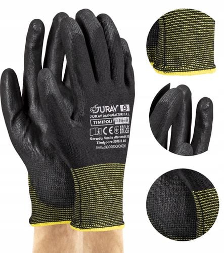 rękawice robocze czarne j-timipoli_bb9-l - 12 par na Arena.pl