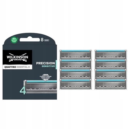 8x wkłady Wilkinson Quattro Essential Precision Sensitive Titanium ostrza na Arena.pl