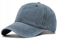 CZAPKA z Daszkiem Vintage Bejsbolówka Bawełniana GRANATOWA Pako Jeans