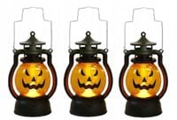Lampion dynia plastikowa halloween ozdoba ZESTAW 3szt