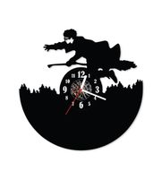 Zegar ścienny z płyty winylowej Harry Potter na miotle 19.5