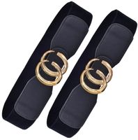 Pasek szeroki klamra CC Damski do sukienki czarny H25