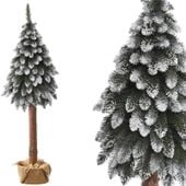 choinka bielona na pniu 180 cm z brokatem