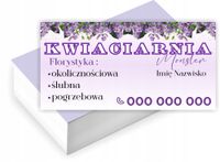 Wizytówki firmowe PROJEKT GRATIS 1000 sztuk FLORYSTYKA OKOLICZNOŚCIOWA