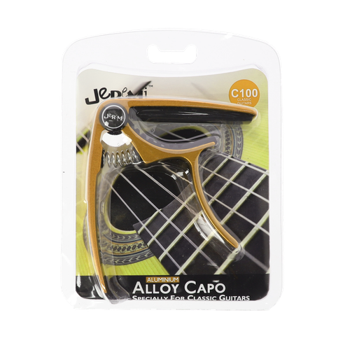 Kapodaster gitara klasyczna JEREMI C100 Złoty na Arena.pl