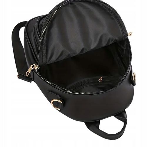 Plecak Torebka 2w1 Damski Eko Skóra Czarny Brelok Pompon Biały Prezent na Arena.pl