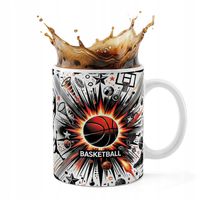 KUBEK CERAMICZNY 330ML DRUK - KOSZYKÓWKA SPORT PIŁKA KOSZ DRUŻYNA