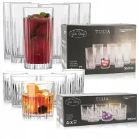 SZKLANKI DO NAPOJÓW NISKIE I WYSOKIE UNIWERSALNE GRUBE SZKŁO ZESTAW 12 SZT