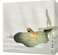 Obraz 50x50cm Frog on Lotus Leaf, Koson Japoński Vintage do Salonu