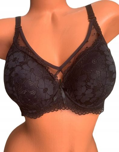 Biustonosz koronkowy stanik usztywniany wysoki z siateczką 90C kolory na Arena.pl