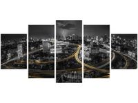 70CM 150CM OBRAZ 5 ELEM NOC BANGKOKU ŚCIENNY