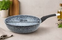 PATELNIA WOK 28cm GŁĘBOKA PATELNIA MARMURKOWA NA INDUKCJE GAZ NON-STICK