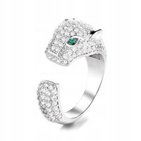 Pierścionek obrączka srebrna gepard tygrys lampart kot