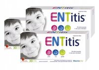 Entitis Trójpack 3 op. po 30 pastylek do ssania o smaku truskawkowym