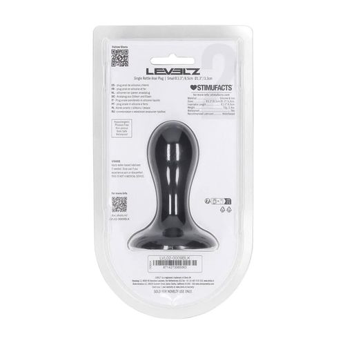 Single Rattle Liquid Silicone Anal Plug - S - Black na Arena.pl
