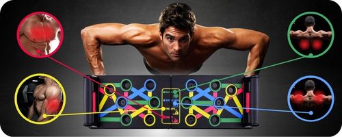 DESKA DO ROBIENIA POMPEK ĆWICZEŃ PUSH POMPKI TRENING + UCHWYTY 14w1 na Arena.pl