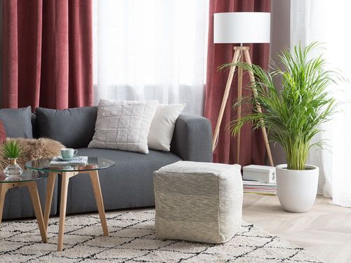 Puf 40 x 40 x 40 cm jasnoszary HIRRI na Arena.pl