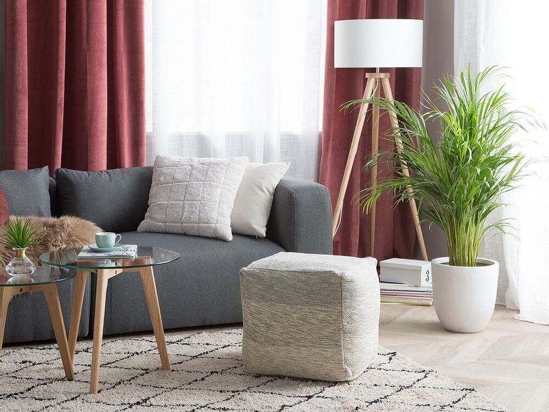 Puf 40 x 40 x 40 cm jasnoszary HIRRI zdjęcie 2