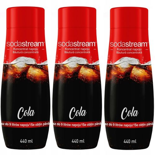 3x SYROP SODASTREAM KONCENTRAT COLA CLASSIC DO SATURATORA 9L NAPOJU z 440ml na Arena.pl