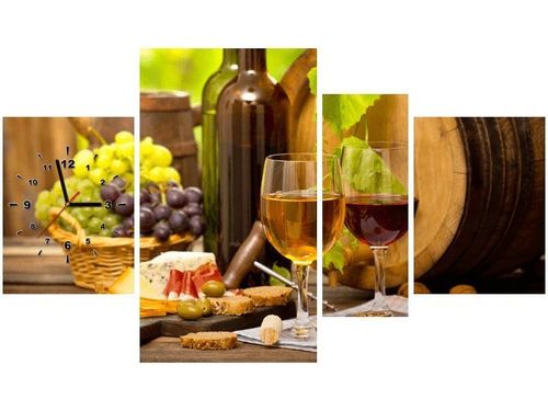 70CM 120CM OBRAZ 4 ELEM BIAŁE CZERWONE ŚCIENNY na Arena.pl