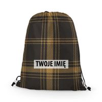 WORKO-PLECAK z Twoim imieniem Brązowa krata IV 030