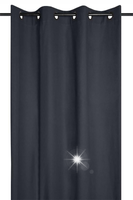 Zasłona gotowa DUO 135x240 cm antracytowy bawełna na przelotkach kółka BOHO
