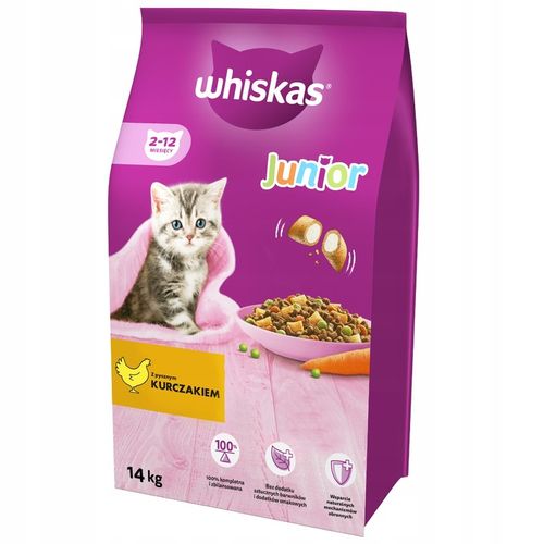 WHISKAS Junior sucha karma dla kociąt z kurczakiem 14 kg na Arena.pl