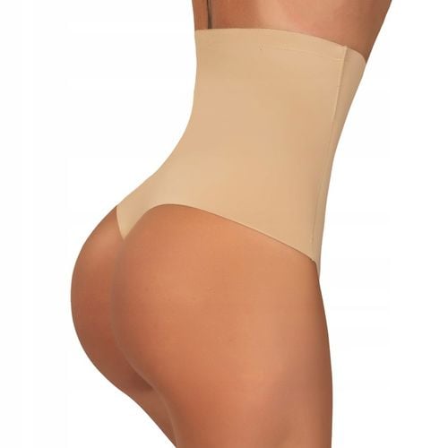 Wyszczuplające majtki STRINGI modelujące BRZUCH wysoki stan KORYGUJĄCE na Arena.pl