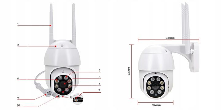 Kamera Zewnętrzna Obrotowa IP WiFi 8MPx 8MP 4K ULTRA HD 4x ZOOM zdjęcie 12