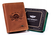 portfel męski bez zapięcia z naturalnej skóry nubukowej - peterson