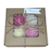 Świece Sojowe Prezent Zestaw 4 Piwonie Dzień Babci Dziadka Walentynki