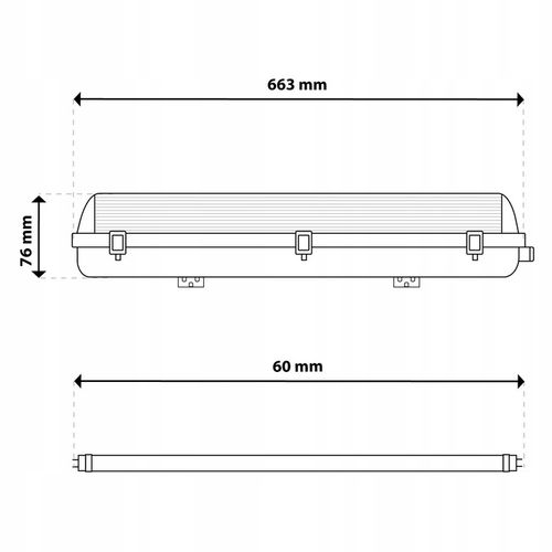 Oprawa Hermetyczna z Odbłyśnikiem Lampa 60cm do Garażu + 2x Świetlówki na Arena.pl