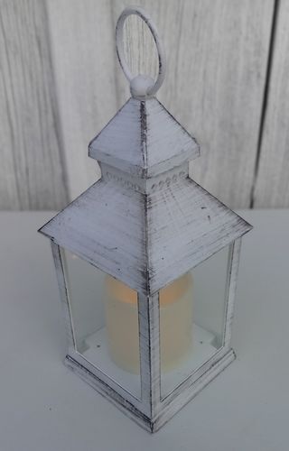 Lampion LED – biały przecierany, 10,5 × 23 cm na Arena.pl